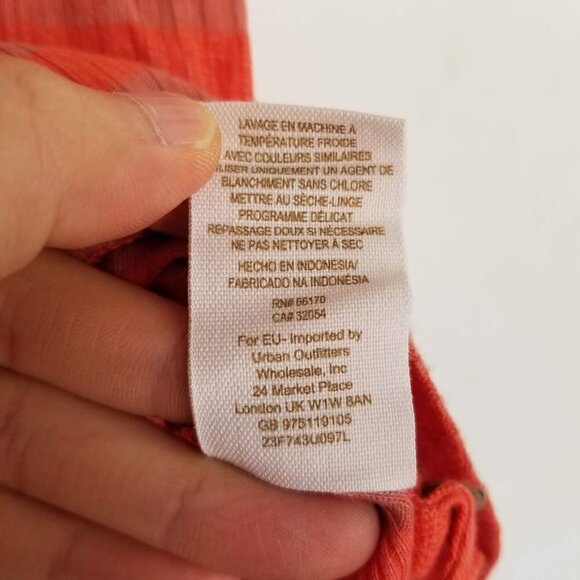 Free People Button Front Stripe Short Sleeve Top S - Picture 10 of 10